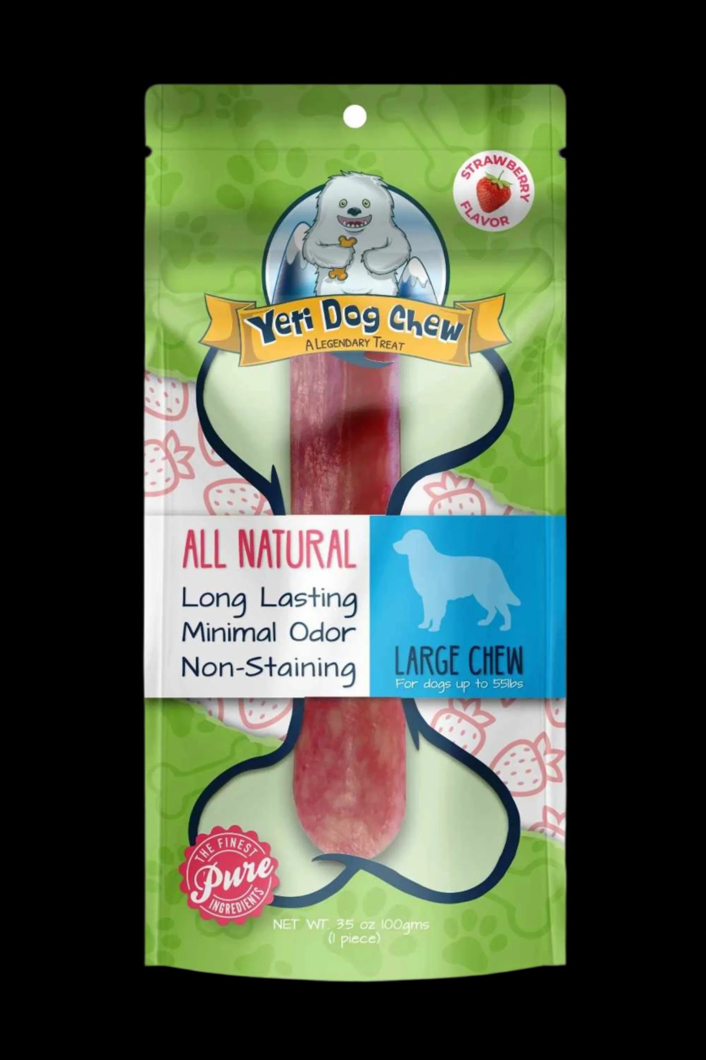 Yeti Dog Chews Strawberry Large Chews 1 piece 3.5oz